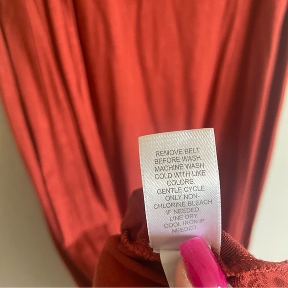 J.Jill woman's maxi sleeveless dress size M terracotta waist tie casual flowy - Picture 2 of 9